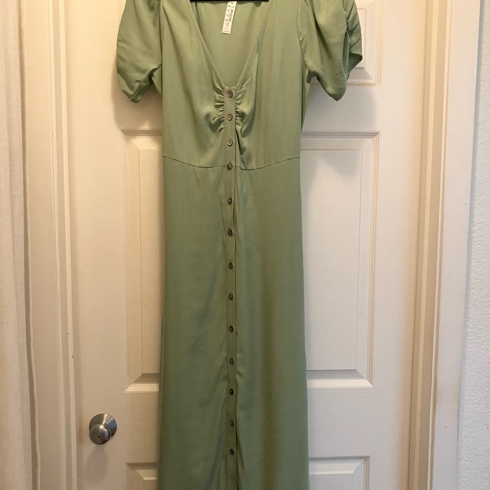 Madewell Leedra Button-Front Midi Dress 2 XS - Picture 3 of 8